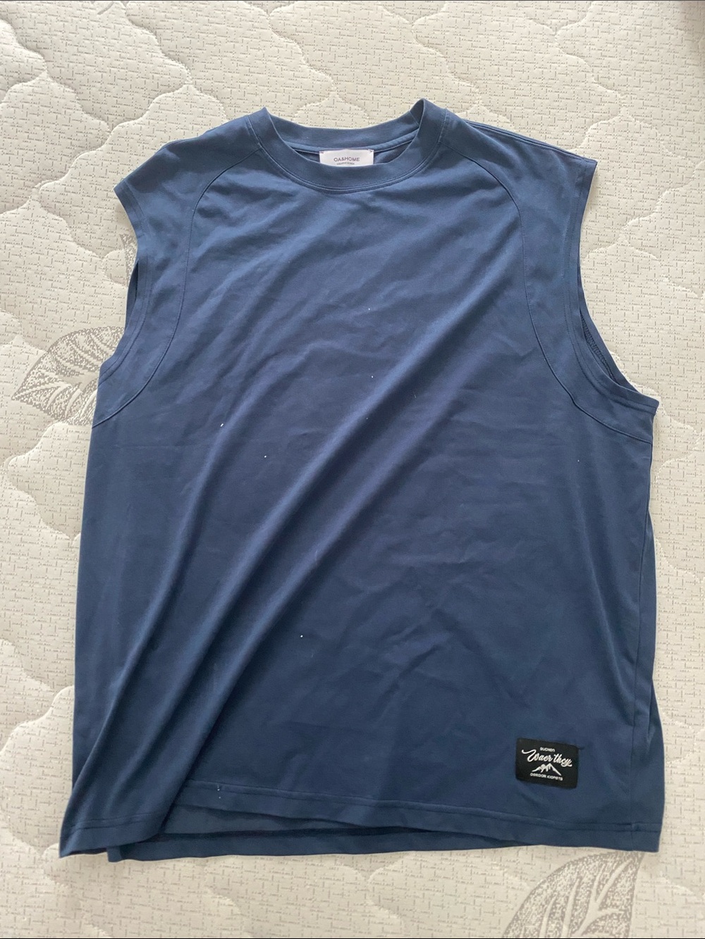 Men's Navy Sleeveless Tank Top - Classic Crew Neck